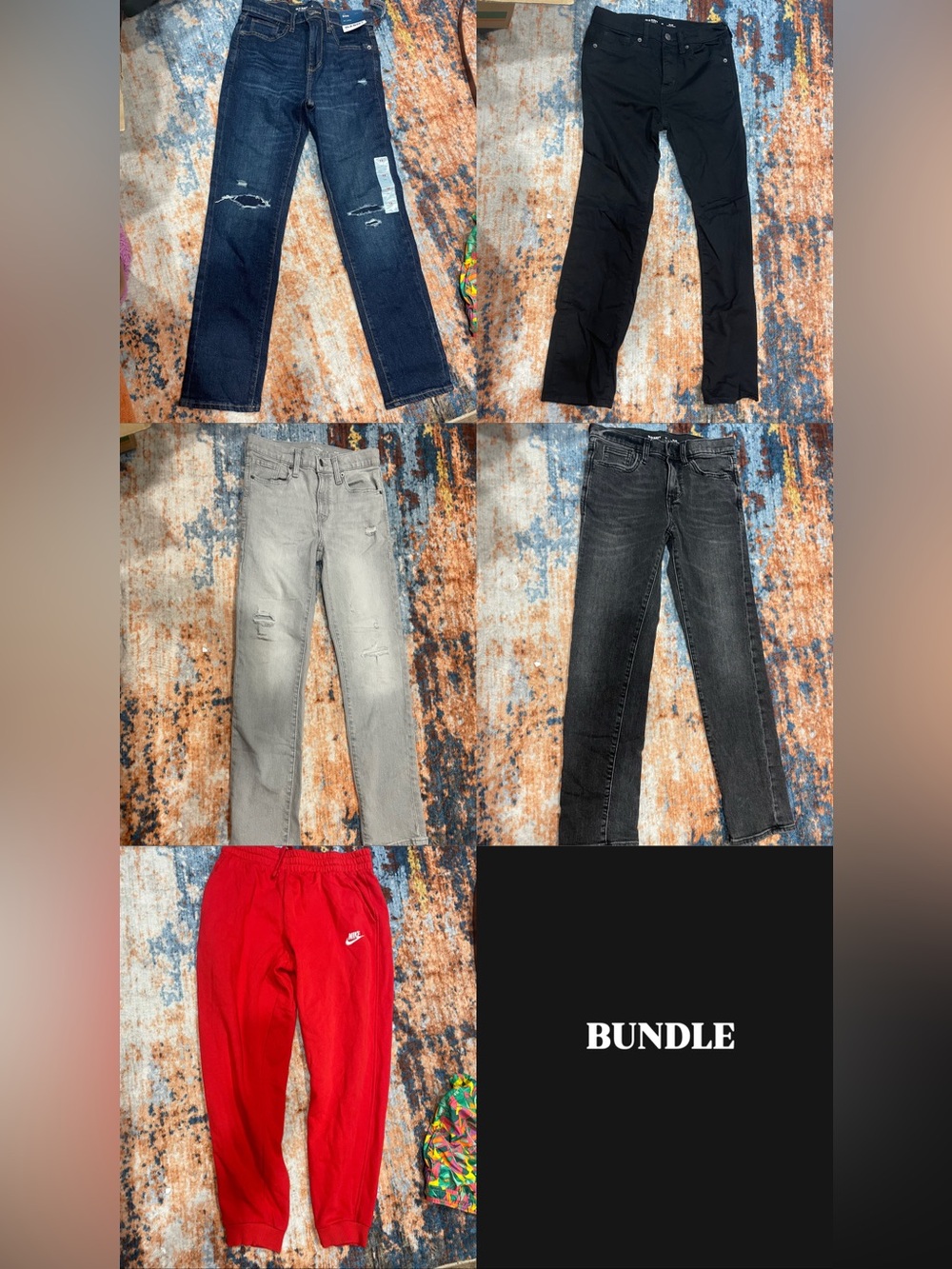 Old Navy kids bundle Skinny Jeans & Nike Joggers (5 pair)